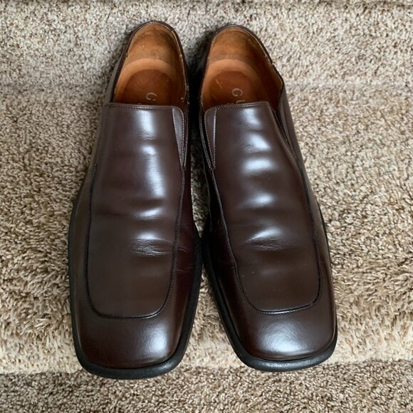 Gucci Men\'s Brown Leather Square Toe Slip-On Loafers main image 5